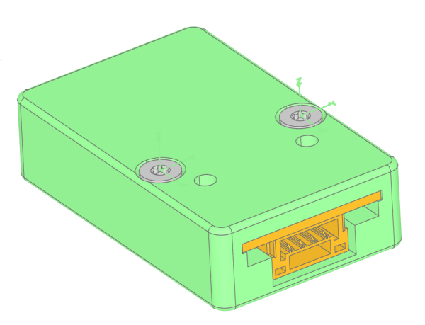 Module in enclosure, perspective view